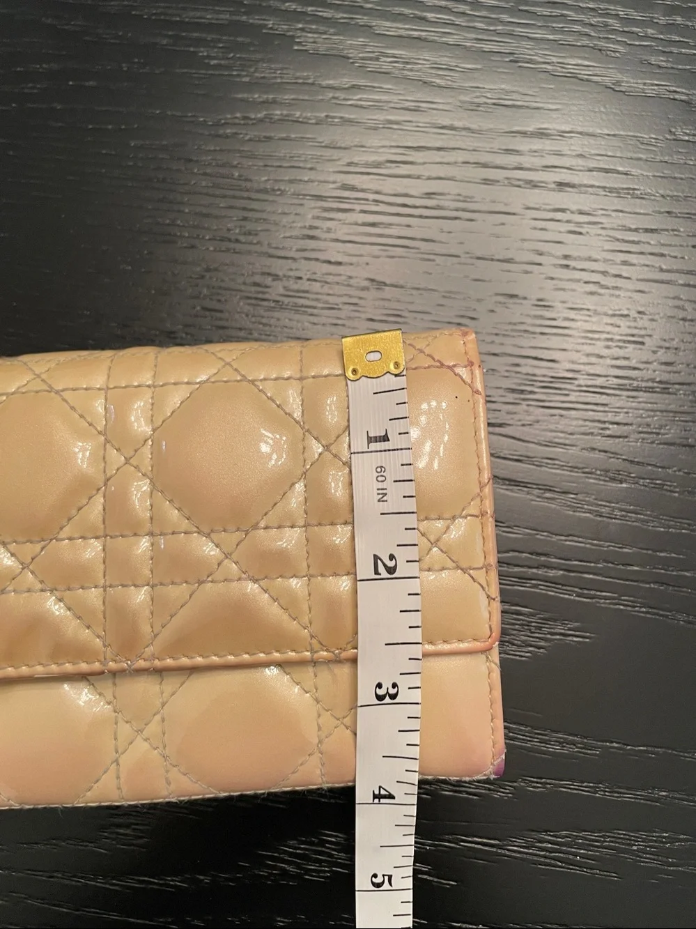 Christian Dior Cannage Patent Leather Lady Dior Rendezvous Wallet AS IS